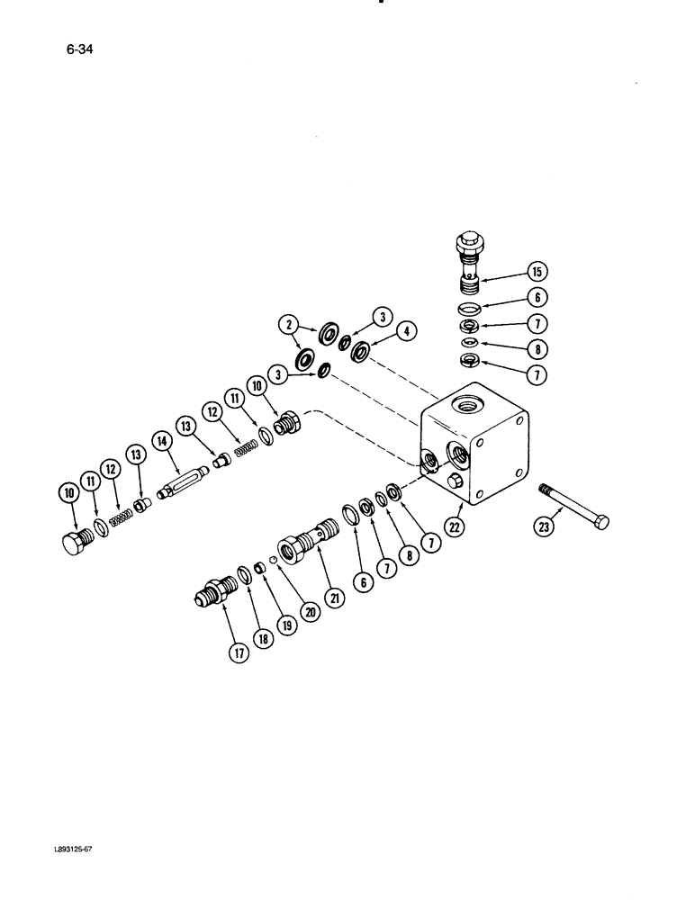 Схема запчастей Case IH 1670 - (6-34) - HYDROSTATIC MOTOR, RELIEF VALVE BLOCK (03) - POWER TRAIN