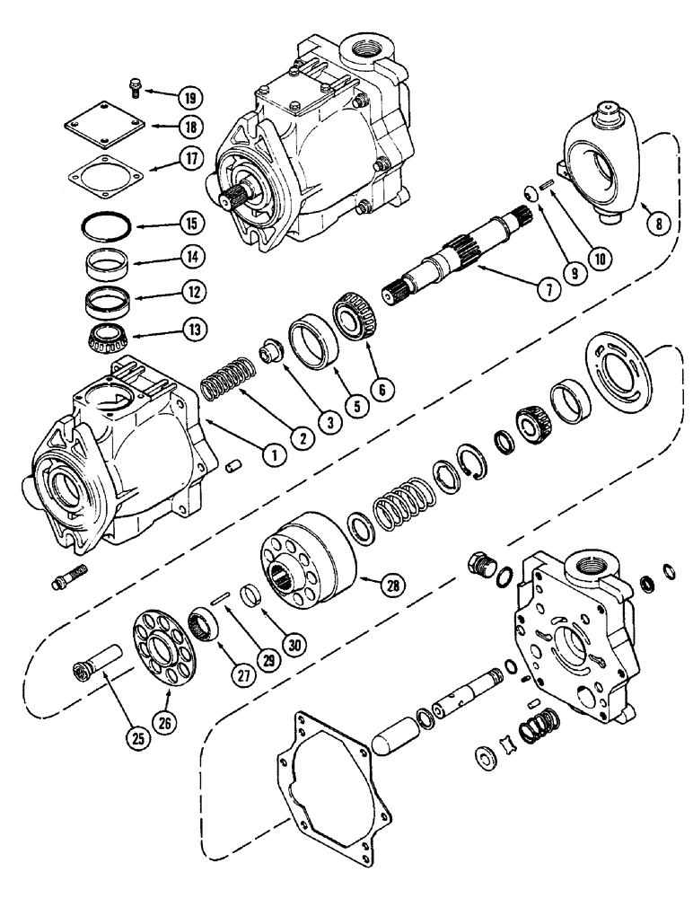 Схема запчастей Case IH 2290 - (8-380) - HYDRAULICS, GEAR AND PISTON PUMP ASSEMBLY, PRIOR TO TRANSMISSION SERIAL NUMBER 16210895 (08) - HYDRAULICS