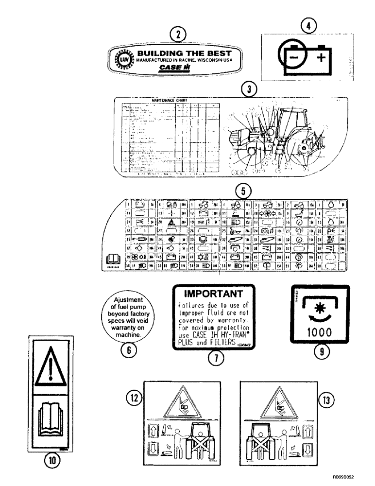 Схема запчастей Case IH MX270 - (9-172) - DECALS, POLISH (09) - CHASSIS/ATTACHMENTS