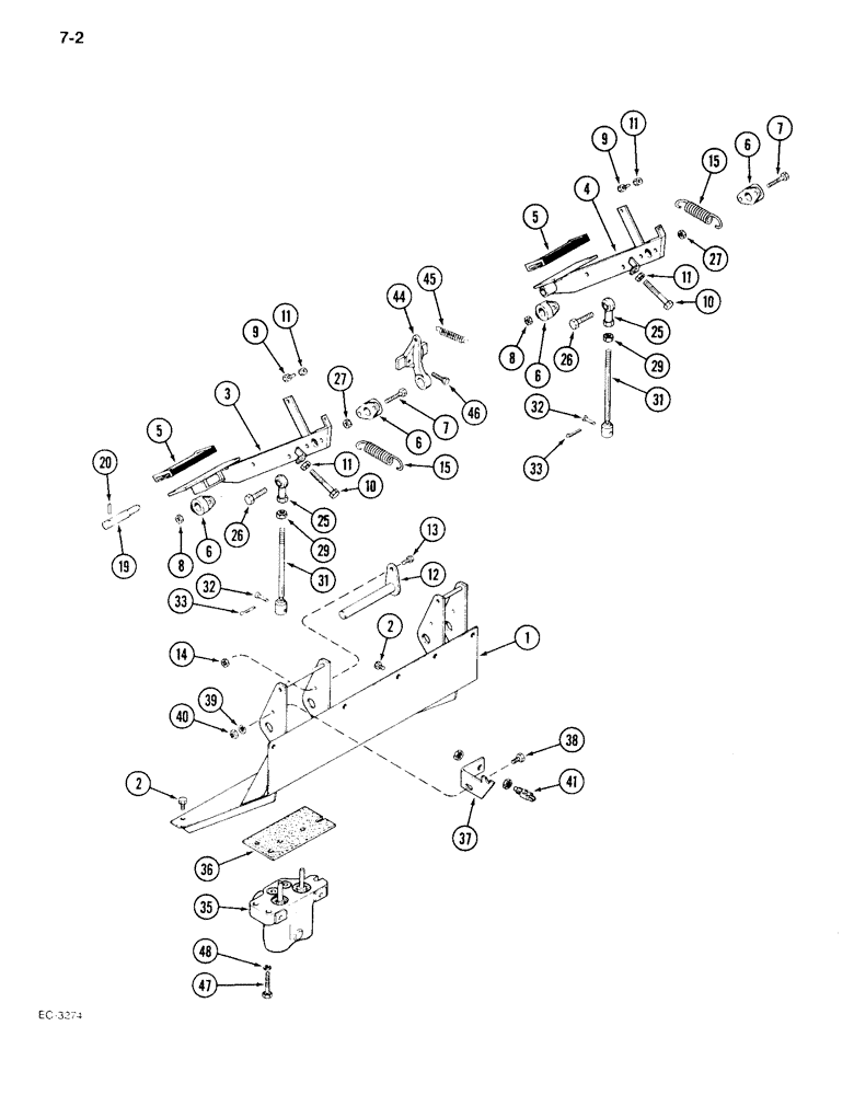 Схема запчастей Case IH 1896 - (7-02) - BRAKE PEDALS AND VALVE (07) - BRAKES