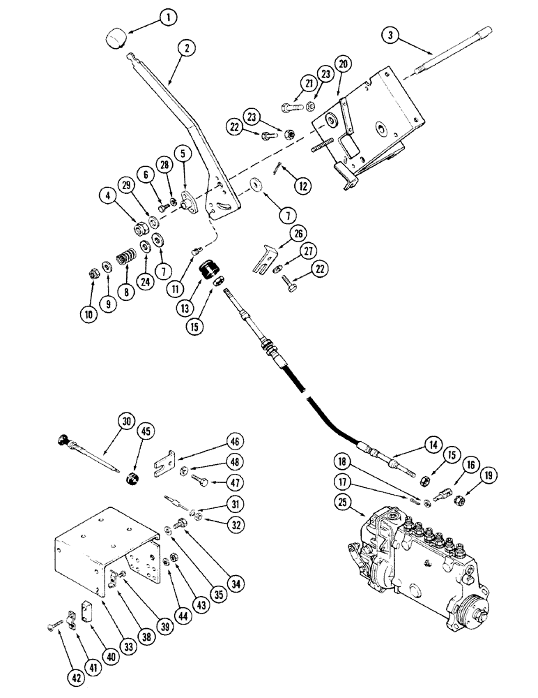 Схема запчастей Case IH 4694 - (3-062) - THROTTLE LINKAGE 504BDTI DIESEL ENGINE (03) - FUEL SYSTEM