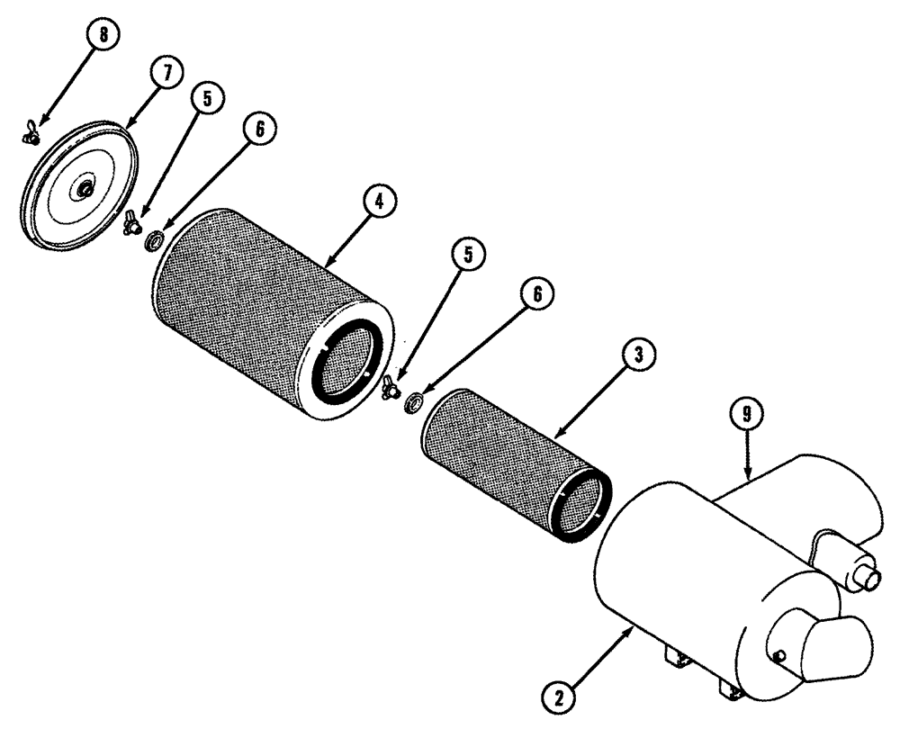 Схема запчастей Case IH 8910 - (2-014) - AIR CLEANER (02) - ENGINE