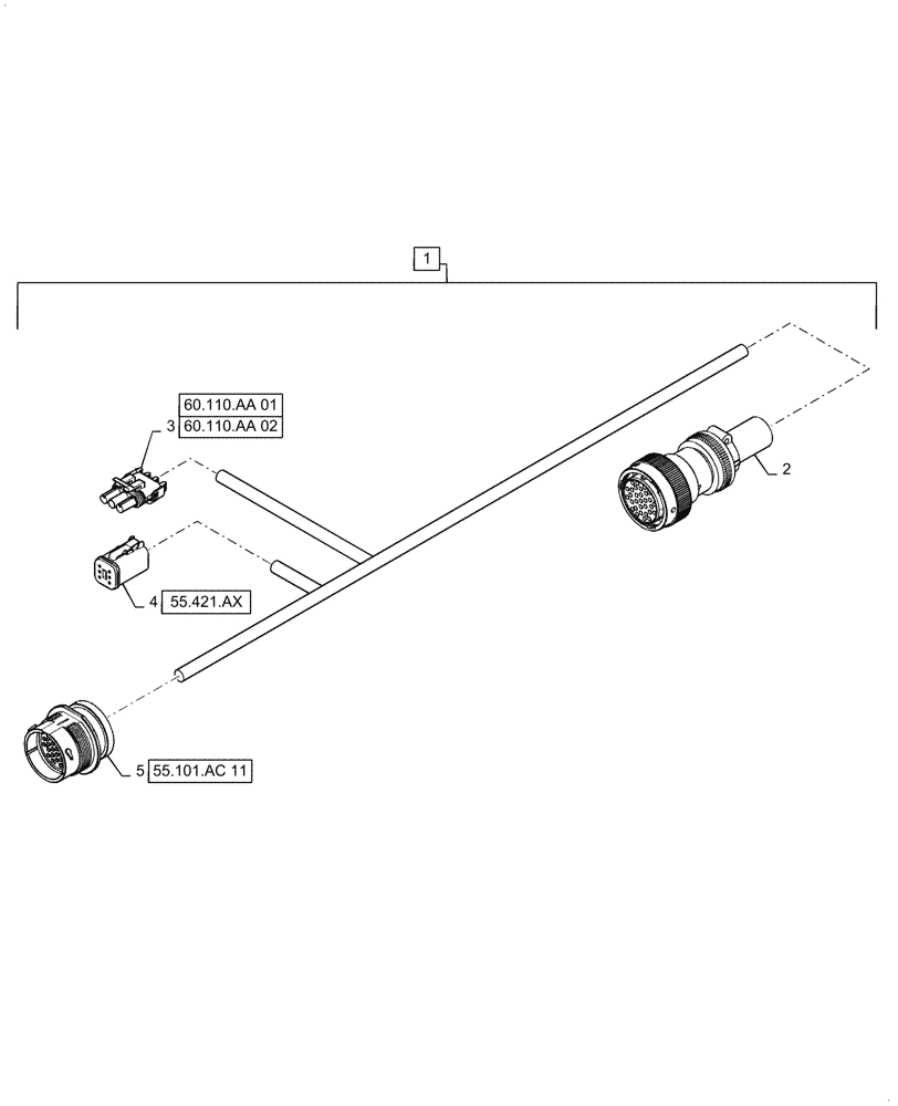 Схема запчастей Case IH 9240 - (55.101.AC[26]) - FEEDER WIRE HARNESS & CONNECTOR (55) - ELECTRICAL SYSTEMS