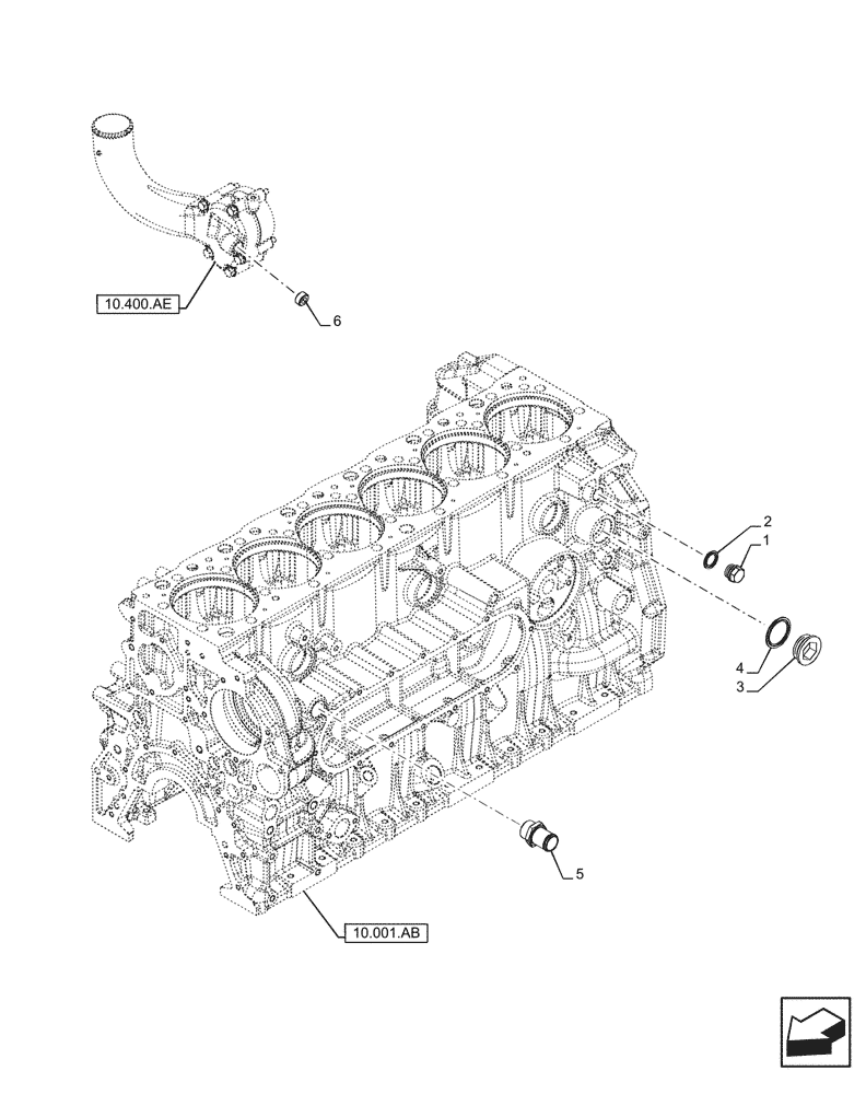 Схема запчастей Case IH F2CFE613J B047 - (10.001.AF) - PLUG, ENGINE (10) - ENGINE