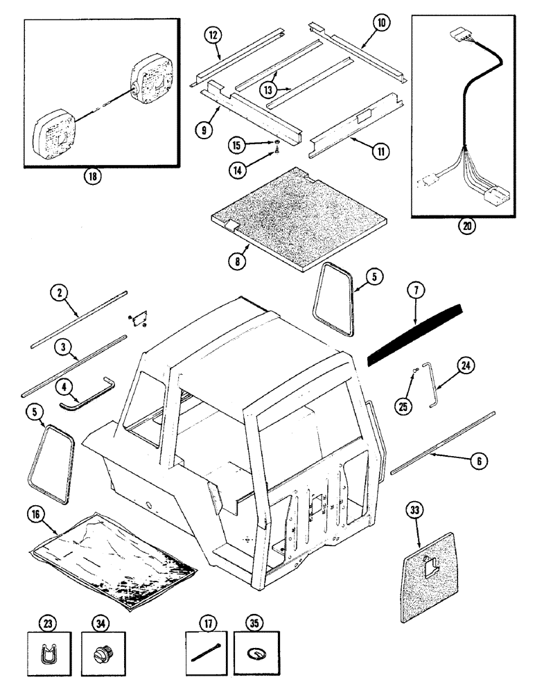 Схема запчастей Case IH 2090 - (9-556) - FOUR POST PROTECTIVE FRAME, P.I.N. 8841101 AND AFTER (09) - CHASSIS/ATTACHMENTS