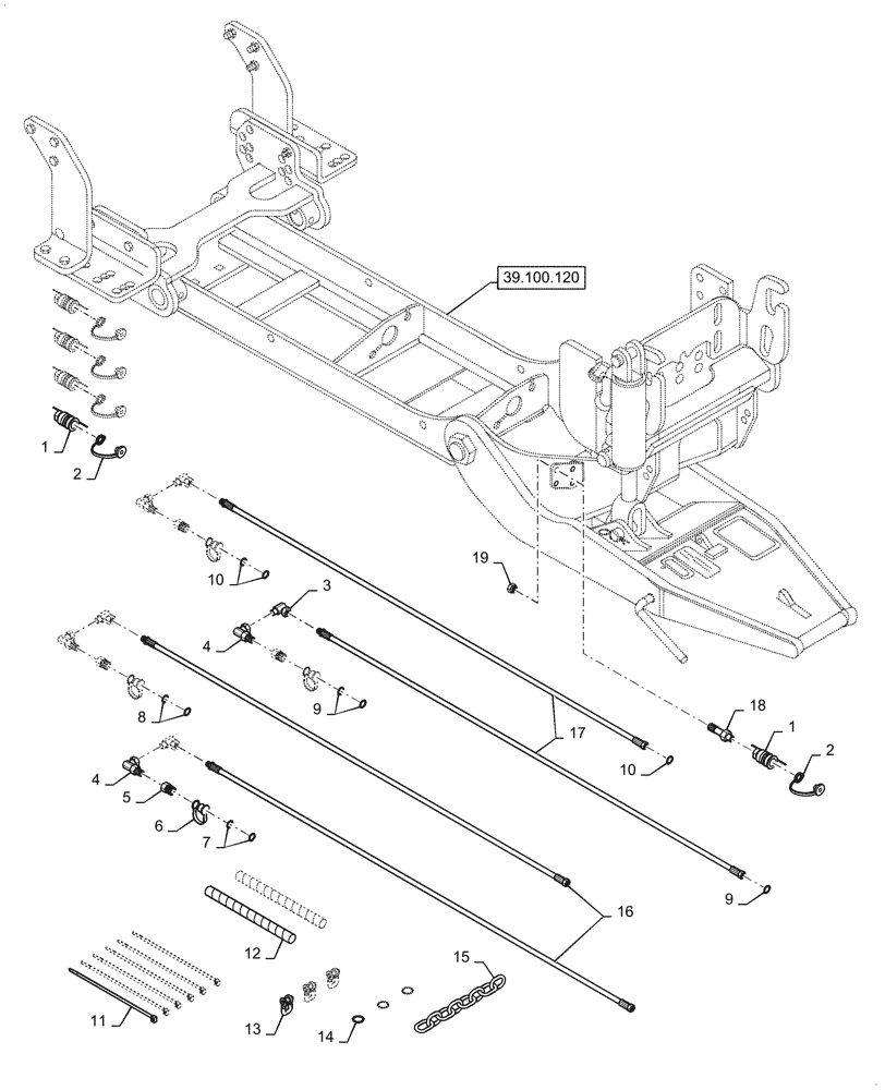 Схема запчастей Case IH BS174H - (35.162.030) - VAR - 439205006 - HYDRAULIC LINES (35) - HYDRAULIC SYSTEMS