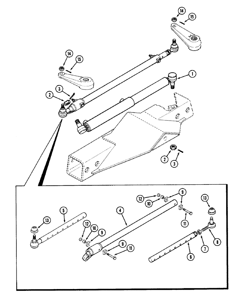 Схема запчастей Case IH 2090 - (5-202) - STEERING TIE RODS, STANDARD AND LONG AXLE WITH 110 INCH (2 794MM) WHEEL BASE (05) - STEERING