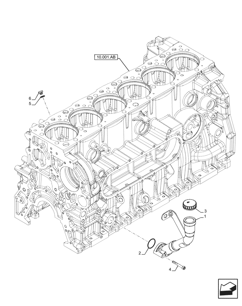 Схема запчастей Case IH F2CFE613J B057 - (10.304.AJ) - ENGINE OIL, FILLER (10) - ENGINE