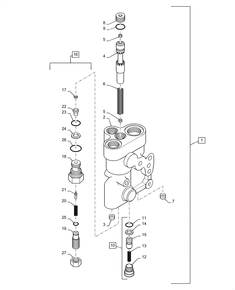 Схема запчастей Case IH 8920 - (5-014) - STEERING PRIORITY VALVE ASSEMBLY (05) - STEERING