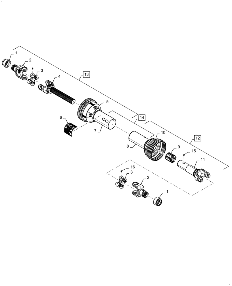 Схема запчастей Case IH DC133 - (31.202.AG[02]) - PRIMARY PTO, DRAWBAR SWIVEL, ASN YGN260537 (31) - IMPLEMENT POWER TAKE OFF