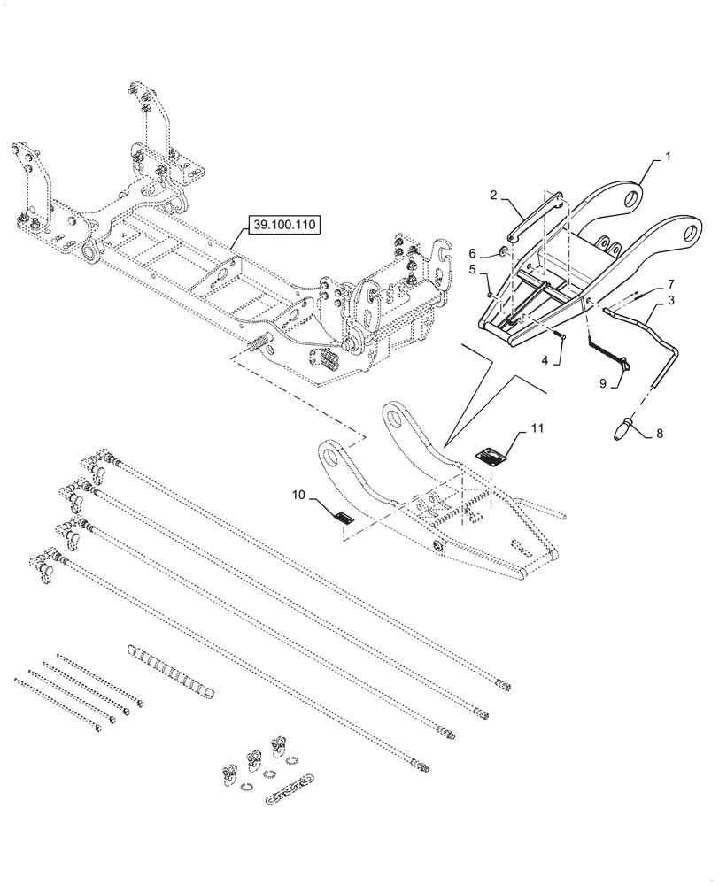 Схема запчастей Case IH BS174H - (37.120.020) - VAR - 439205006 - QUICK-HITCH, MALE (37) - HITCHES, DRAWBARS & IMPLEMENT COUPLINGS