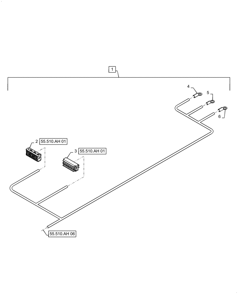 Схема запчастей Case IH 8240 - (55.510.AH[07]) - LOWER ROOF WIRE HARNESS & CONNECTOR, CONTINUED (55) - ELECTRICAL SYSTEMS