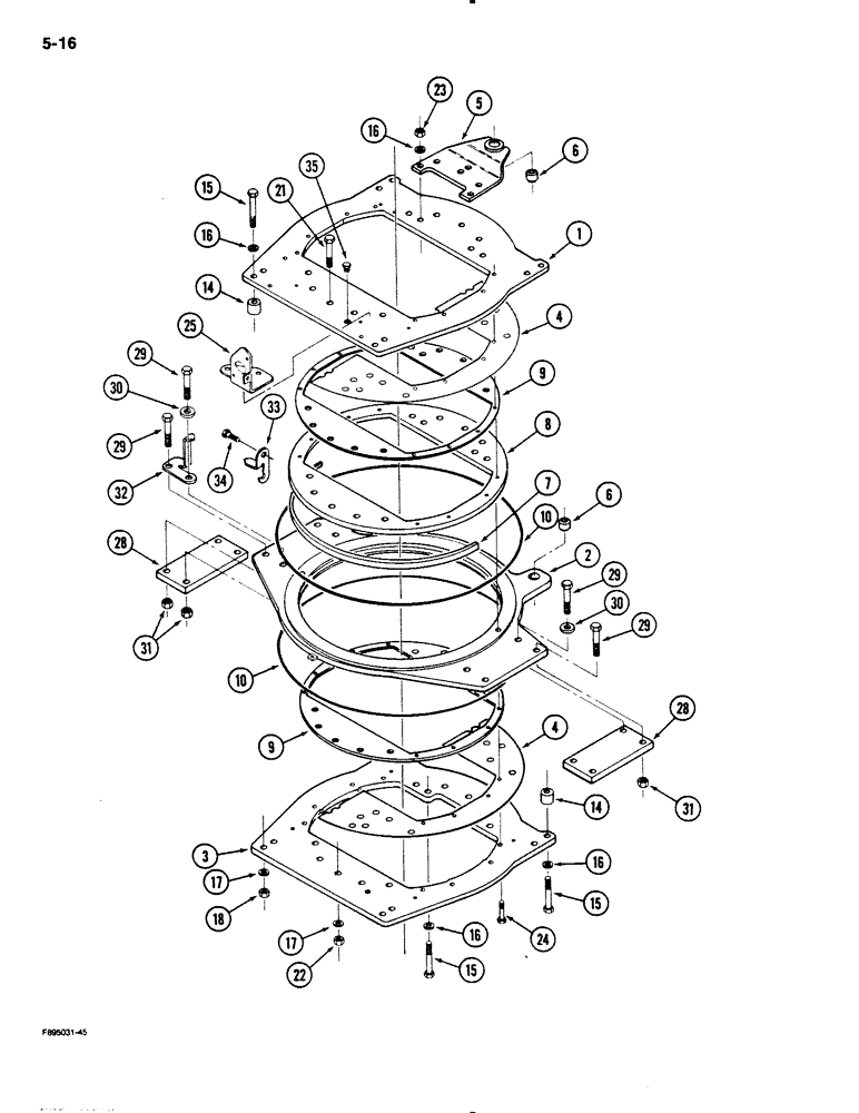 Схема запчастей Case IH 9130 - (5-16) - STEERABLE AXLE STRUCTURE AND MOUNTING, IF EQUIPPED (05) - STEERING