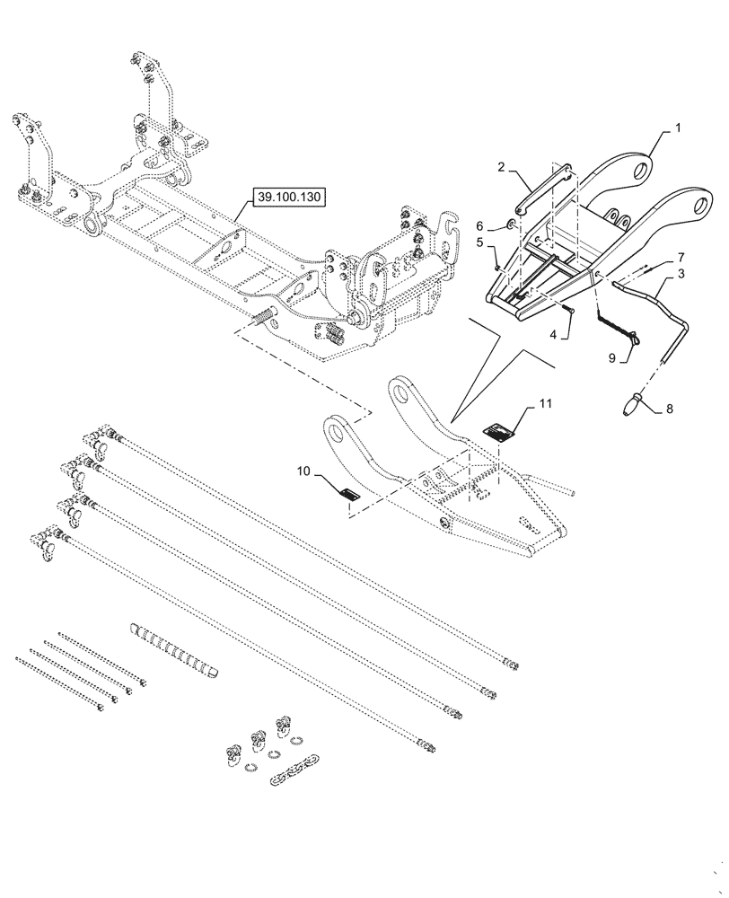 Схема запчастей Case IH BR172 - (37.120.020) - VAR - 439205006 - QUICK-HITCH, MALE (37) - HITCHES, DRAWBARS & IMPLEMENT COUPLINGS