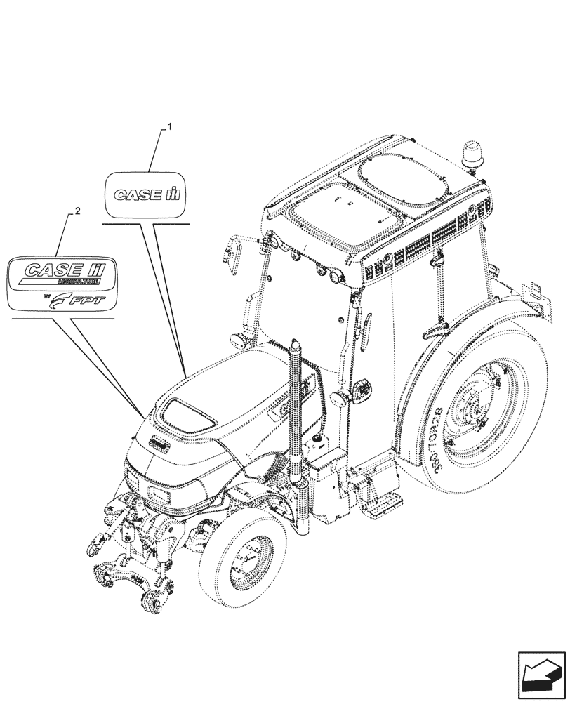 Схема запчастей Case IH FARMALL 110N - (90.108.810) - TRADEMARK DECAL (90) - PLATFORM, CAB, BODYWORK AND DECALS