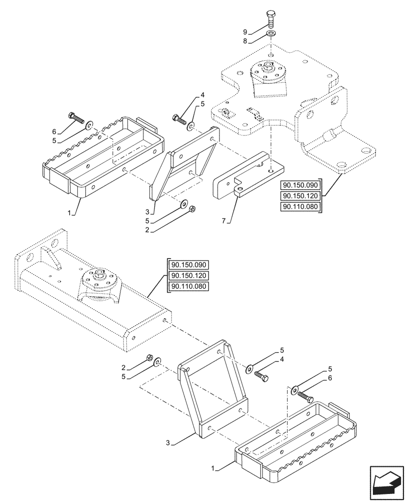 Схема запчастей Case IH FARMALL 110V - (90.118.070) - STEP (90) - PLATFORM, CAB, BODYWORK AND DECALS