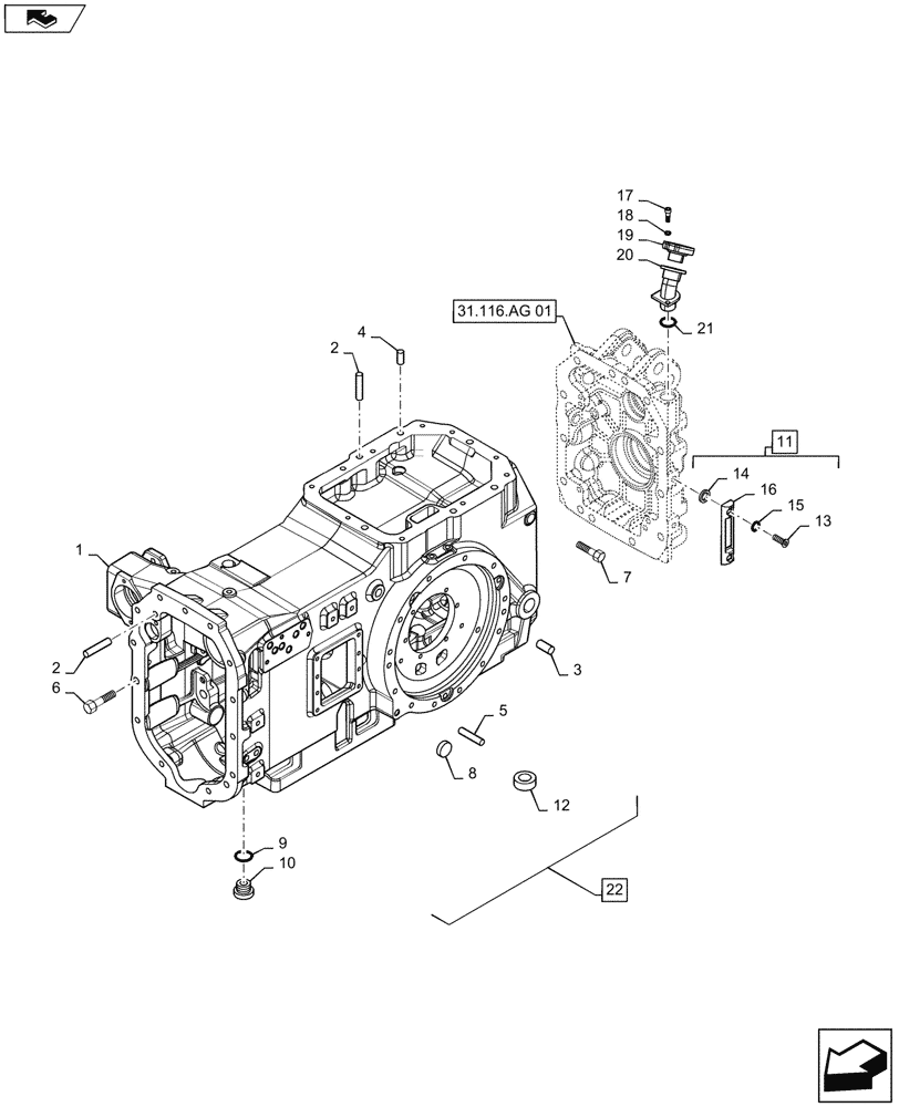 Схема запчастей Case IH MAXXUM 120 - (27.100.AB) - VAR - 330247, 743766, 330291, 743764, 331908, 330909, 331909, 743811, 332330, 743736, 743736 - AND STD REAR AXLE HOUSING (27) - REAR AXLE SYSTEM