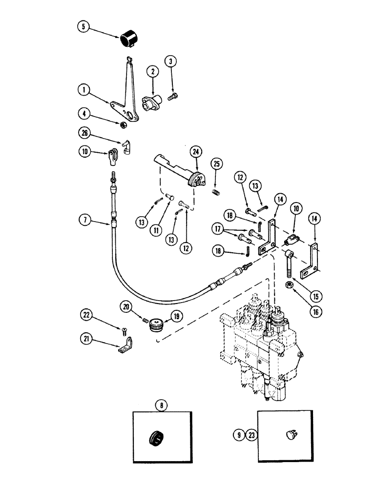 Схема запчастей Case IH 2594 - (8-036) - REMOTE HYDRAULICS ADD-ON ATTACHMENT, THIRD CIRCUIT WITHOUT LOAD CHECK (08) - HYDRAULICS