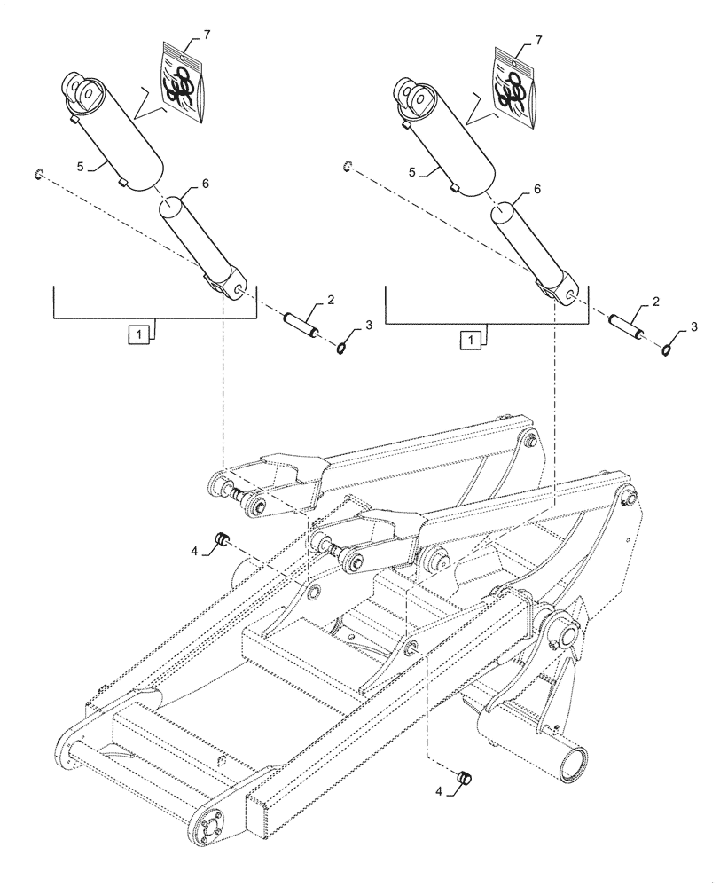 Схема запчастей Case IH 2160 - (44.100.AD[07]) - TRACK LIFT CYLINDERS, 2160 (44) - WHEELS