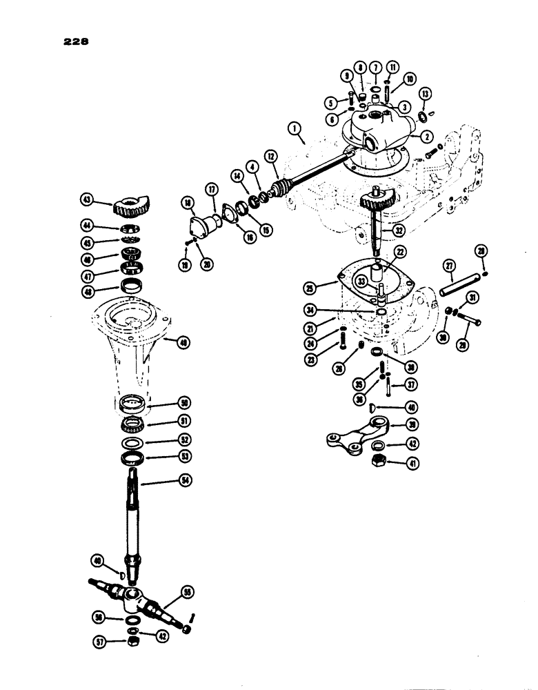 Схема запчастей Case IH 530 - (228) - STEERING GEAR AND SUPPORT, GENERAL PURPOSE S/N 8199596 AND AFTER, PRIOR S/N 8262800 (05) - STEERING