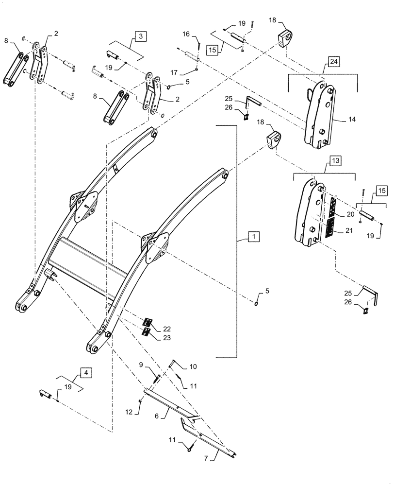 Схема запчастей Case IH L350A - (82.100.010) - LOADER BOOM ARM (82) - FRONT LOADER & BUCKET