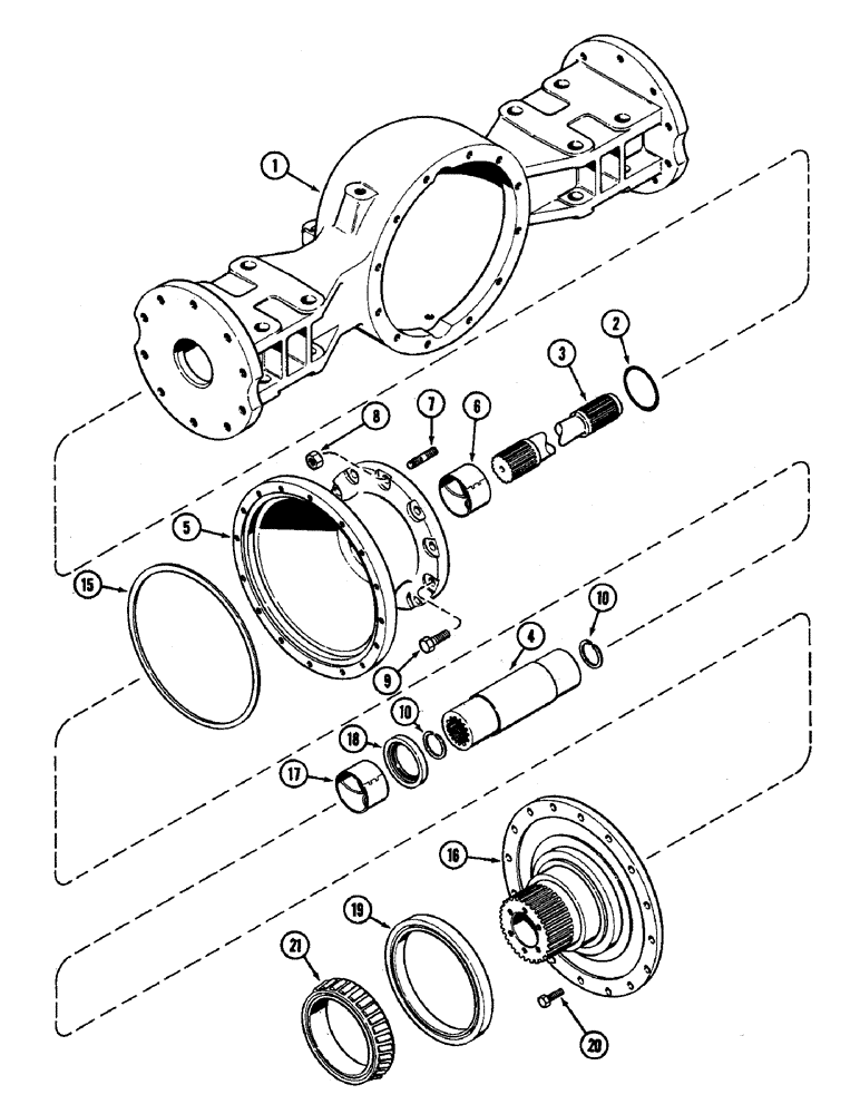 Схема запчастей Case IH 4890 - (6-212) - RIGID REAR AXLE SPINDLE, EXTENSION AND SHAFT (06) - POWER TRAIN