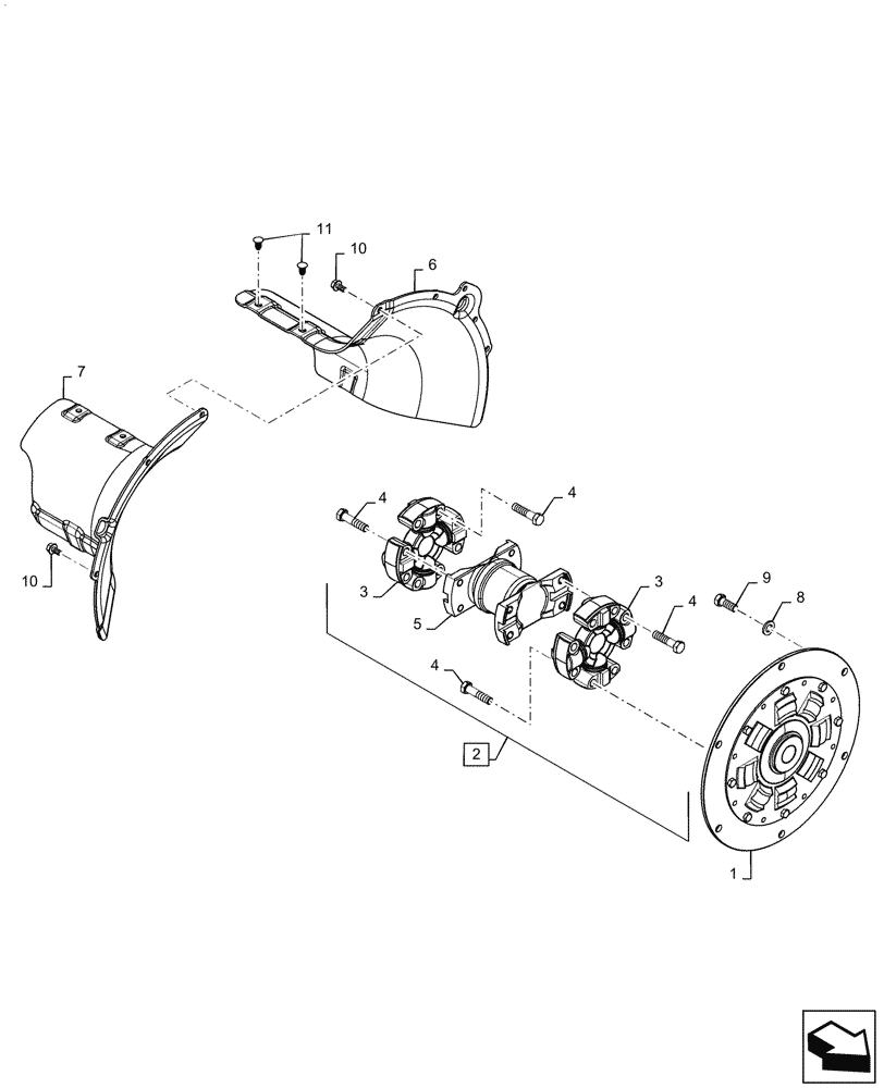 Схема запчастей Case IH MAGNUM 3154 - (10.110.AD[03]) - POWERSHIFT SHAFT AND DAMPER (10) - ENGINE