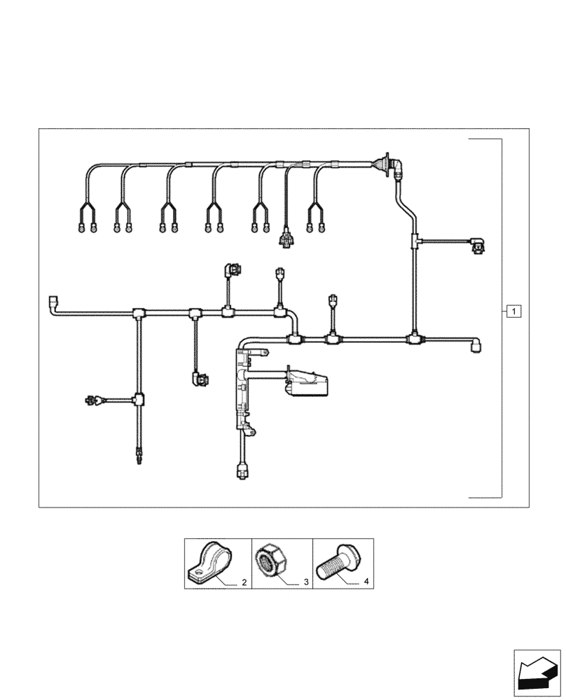 Схема запчастей Case IH F2CFP613C H006 - (55.015.AB) - ENGINE, WIRE HARNESS (55) - ELECTRICAL SYSTEMS