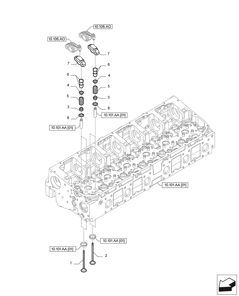 Схема запчастей Case IH F2CFP613C H006 - (10.101.AM) - VALVE (10) - ENGINE