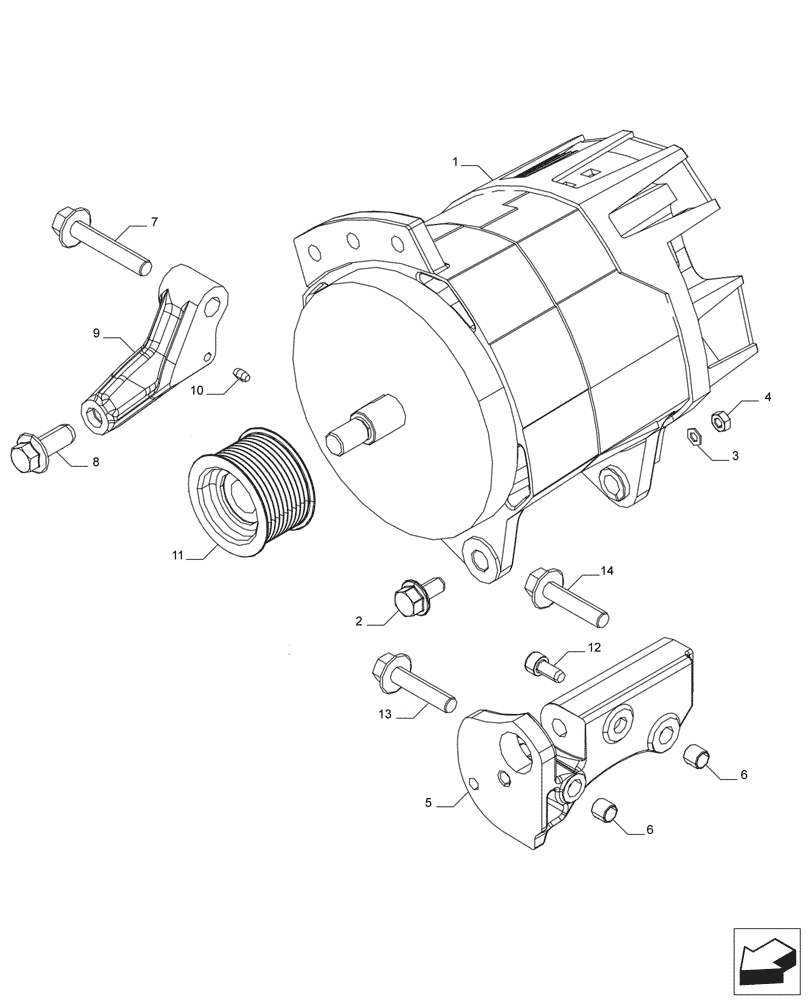 Схема запчастей Case IH F2CFP613C H006 - (55.301.AA) - ALTERNATOR (55) - ELECTRICAL SYSTEMS