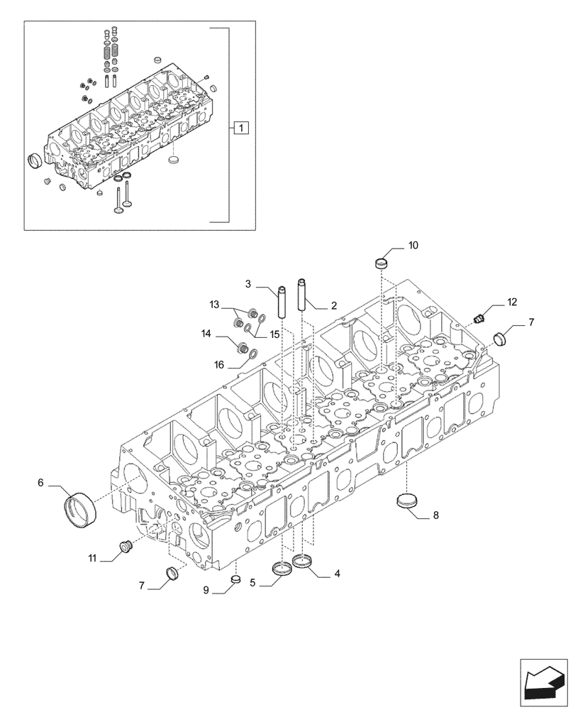 Схема запчастей Case IH F2CFP613C H006 - (10.101.AA[01]) - CYLINDER HEAD & RELATED PARTS (10) - ENGINE