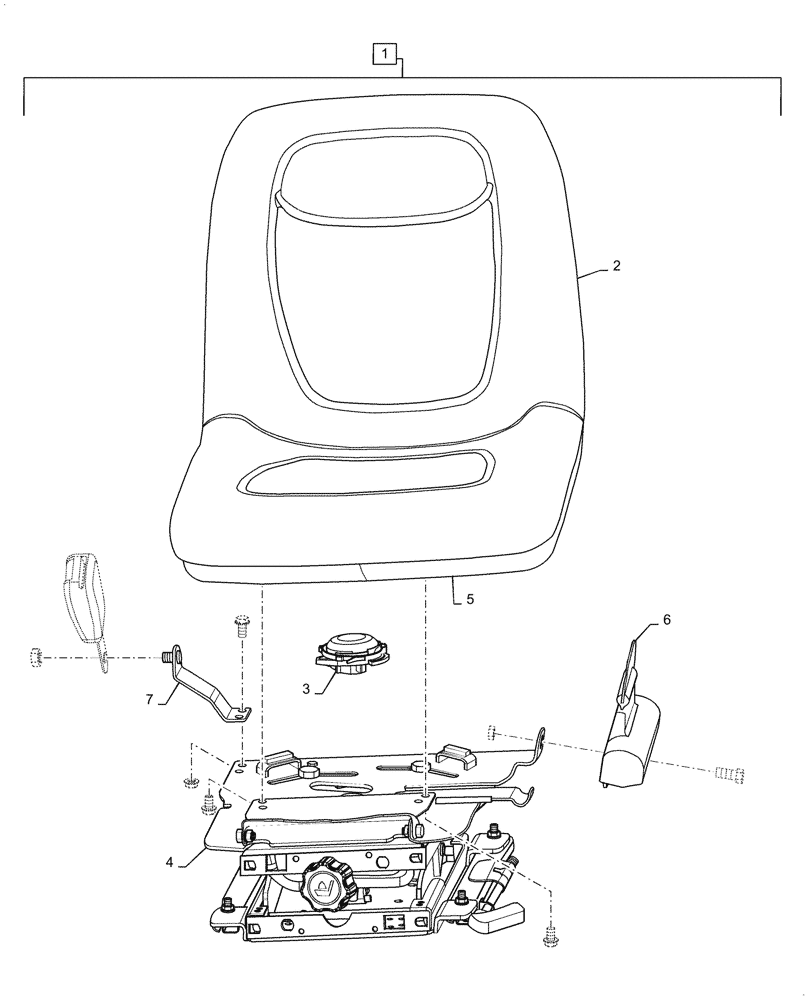 Схема запчастей Case IH FARMALL 50B - (90.120.AD) - DELUXE SEAT & ARM REST KIT (90) - PLATFORM, CAB, BODYWORK AND DECALS