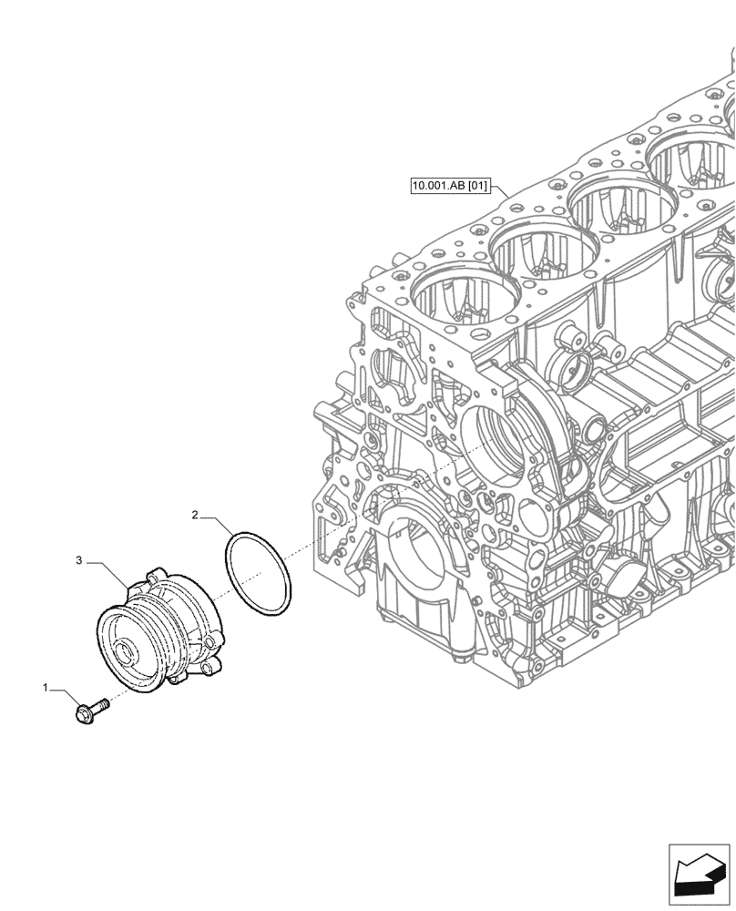 Схема запчастей Case IH F2CFP613C H006 - (10.400.BB) - WATER PUMP (10) - ENGINE