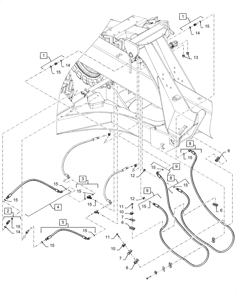 Схема запчастей Case IH 2160 - (35.748.AG[07]) - HIGH FLOW CARRIER WHEEL STEERING (35) - HYDRAULIC SYSTEMS