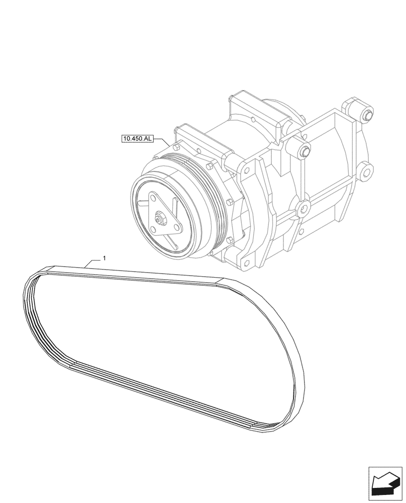 Схема запчастей Case IH F2CFP613C H006 - (10.450.AA) - AIR COMPRESSOR (10) - ENGINE