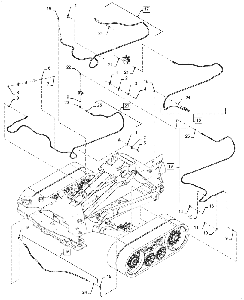 Схема запчастей Case IH 2160 - (35.748.AG[06]) - HYDRAULIC TRACK STEERING HOSES (35) - HYDRAULIC SYSTEMS