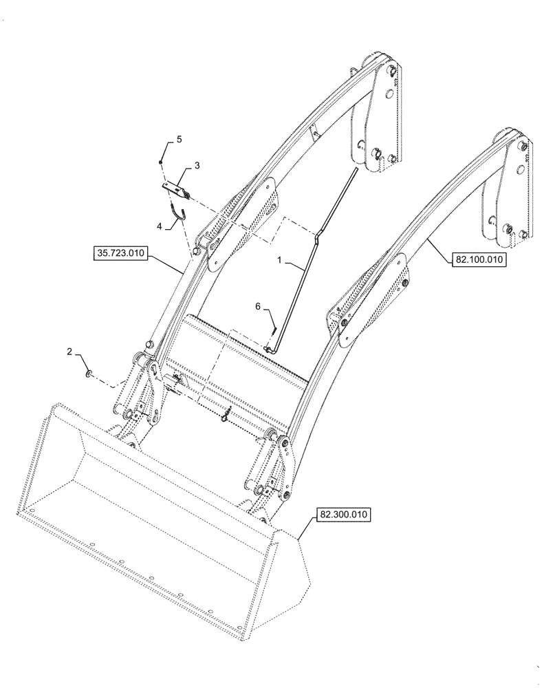 Схема запчастей Case IH L350A - (82.101.010) - BUCKET LEVEL INDICATOR (82) - FRONT LOADER & BUCKET