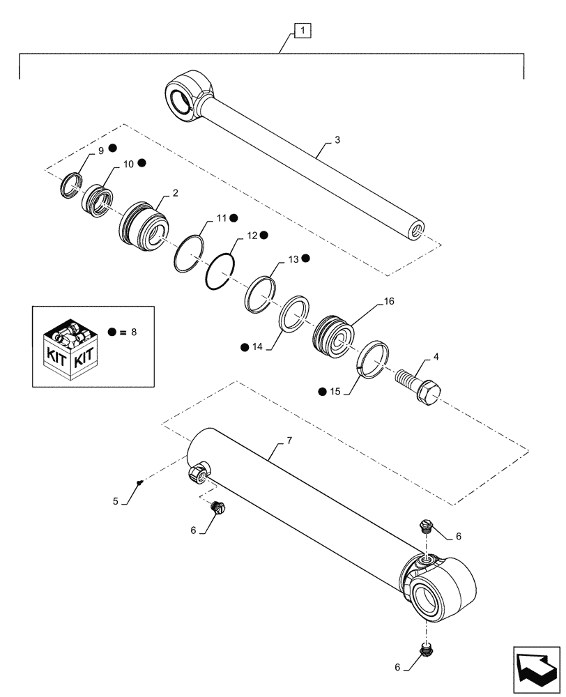 Схема запчастей Case IH SV185 - (35.723.AA) - BUCKET CYLINDER (35) - HYDRAULIC SYSTEMS