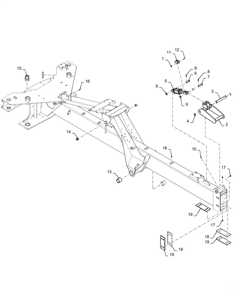 Схема запчастей Case IH 2160 - (37.100.AF[15]) - OUTER HITCH, 36 ROW (37) - HITCHES, DRAWBARS & IMPLEMENT COUPLINGS