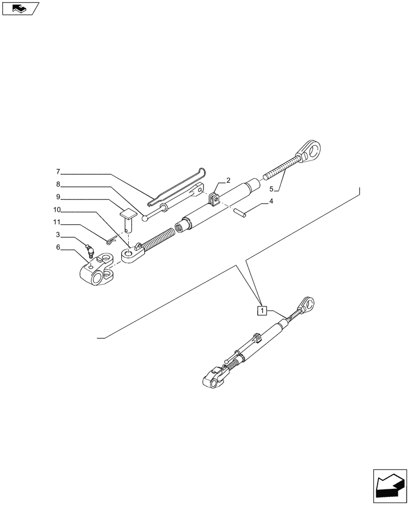 Схема запчастей Case IH PUMA 185 - (35.120.0103[02]) - 2/3 TELESCOPIC LINK ENDS - IMPLEMENT CARRIER WITH TELESCOPIC LINK ENDS - BREAKDOWN (VAR.720881) (35) - HYDRAULIC SYSTEMS