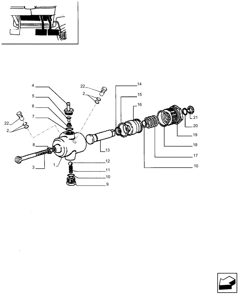 Схема запчастей Case IH JX85 - (1.68.1/02) - (VAR.115) FRONT BRAKE - BRAKE CONTROL CYLINDER (05) - REAR AXLE