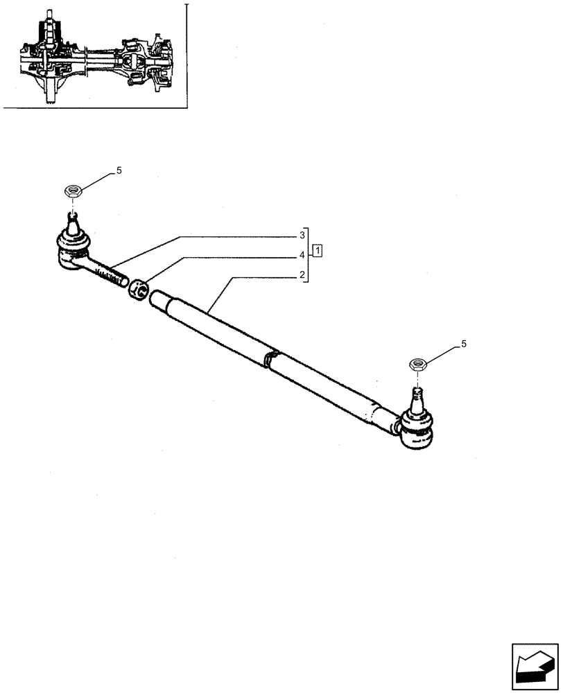 Схема запчастей Case IH JX75 - (1.40.0/04[02]) - (VAR.115) FRONT AXLE - TIE-ROD (04) - FRONT AXLE & STEERING