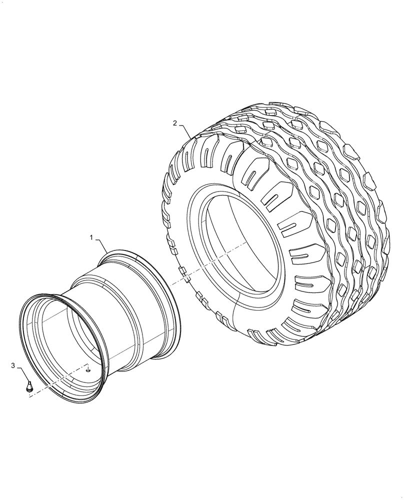 Схема запчастей Case IH 4955 - (44.520.AB[13]) - CASTER WHEEL ASSY CASE SILVER (44) - WHEELS