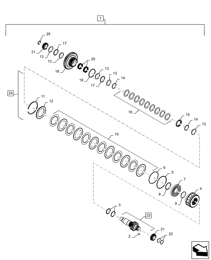 Схема запчастей Case IH MAGNUM 280 - (21.507.AG[02]) - VAR - 429334, 429335 - FORWARD SHAFT ASSY. , CVT (21) - TRANSMISSION