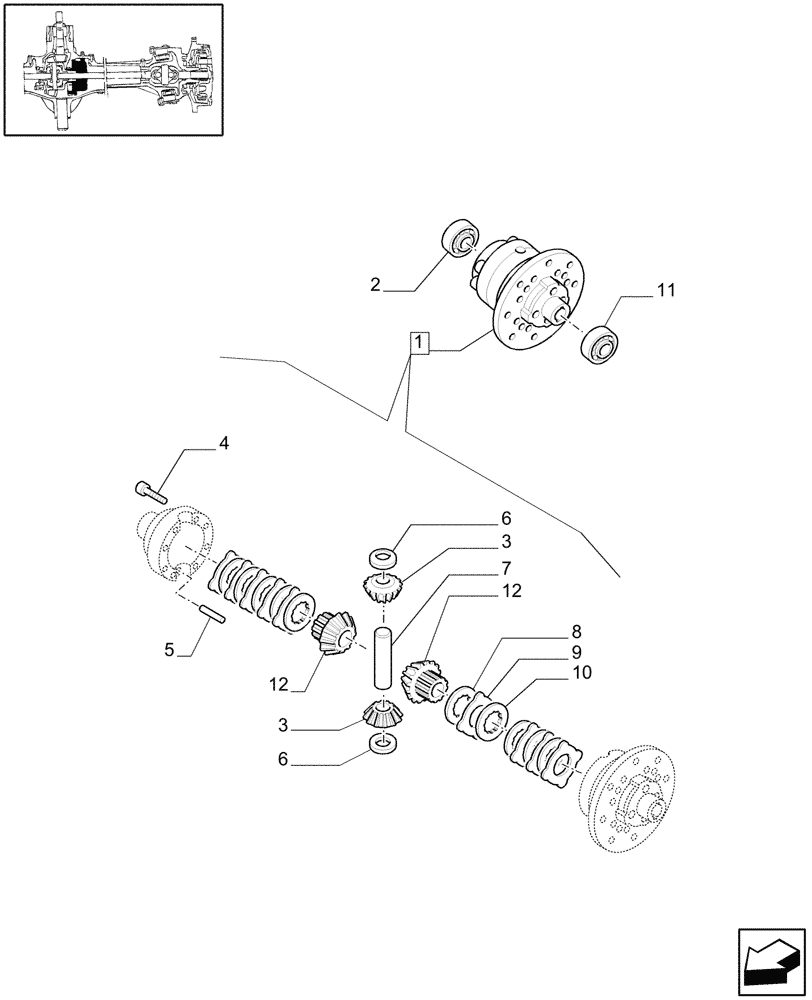 Схема запчастей Case IH JX85 - (1.40.3/07[02]) - (VAR.115) TRANSMISSION W/FRONT BRAKE AND LIMITED SLIP - DIFFERENTIAL (04) - FRONT AXLE & STEERING