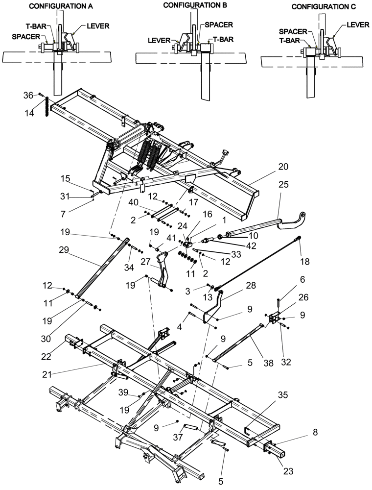 Схема запчастей Case IH ATX700 - (01.180.1) - FRAME, INNER WING BSN Y8S003250 (12) - FRAME