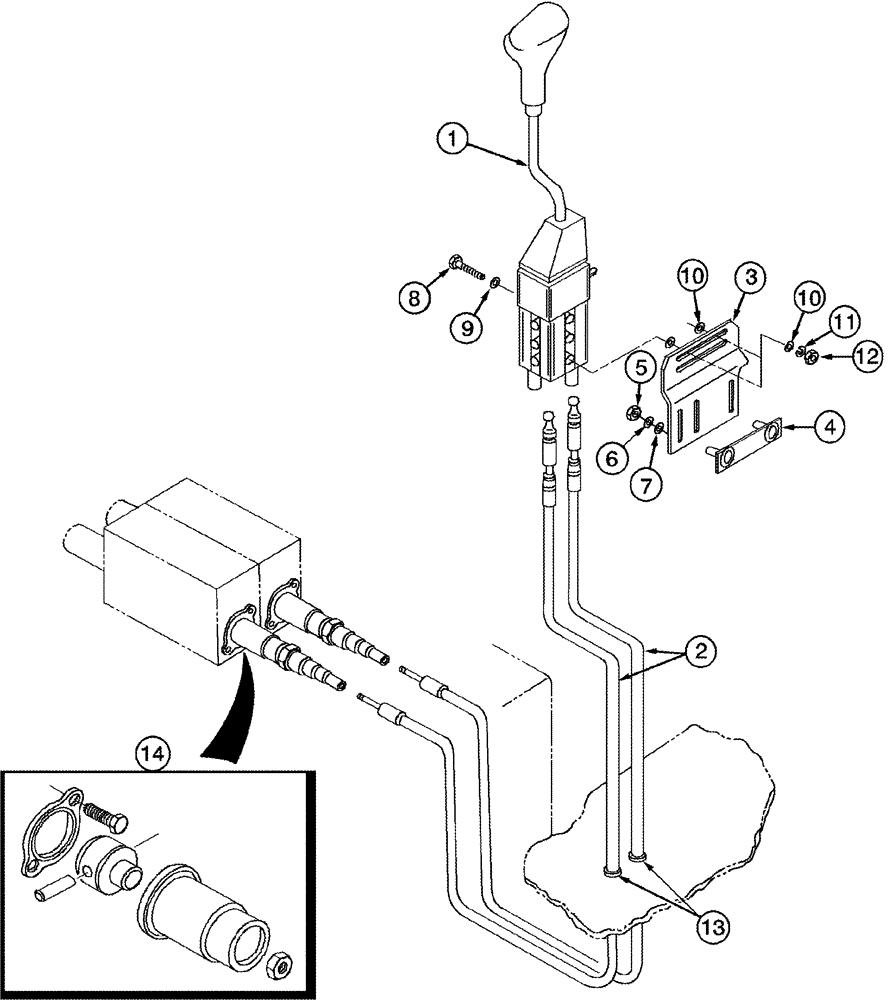 Схема запчастей Case IH LX172 - (08-22) - HYDRAULIC CONTROLS - MOUNTING - 2 FUNCTION MX100-MX170 SYNCHROMESH TRANSMISSION (08) - HYDRAULICS