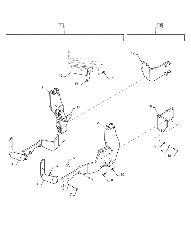 Схема запчастей Case IH LX720 - (39.100.090) - VAR - 730408006, 717682006 - SUBFRAME, MOUNTING PARTS (39) - FRAMES AND BALLASTING