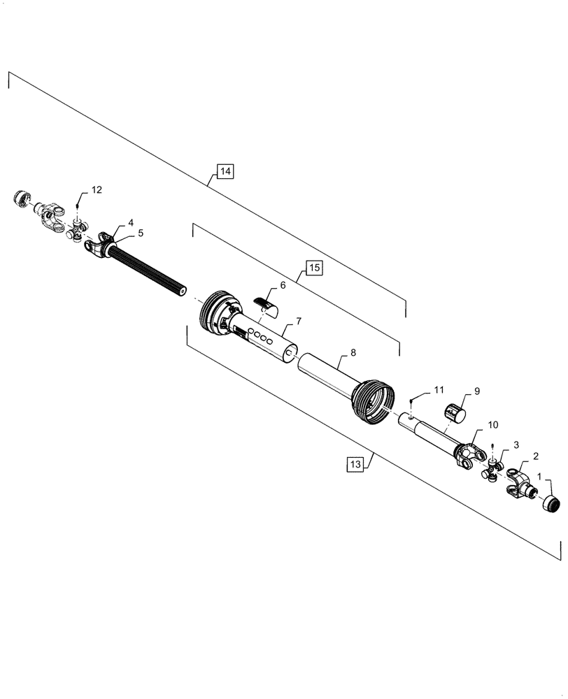 Схема запчастей Case IH DC163 - (31.202.AG[01]) - PRIMARY PTO, 2 POINT, ASN YGN260537 (31) - IMPLEMENT POWER TAKE OFF