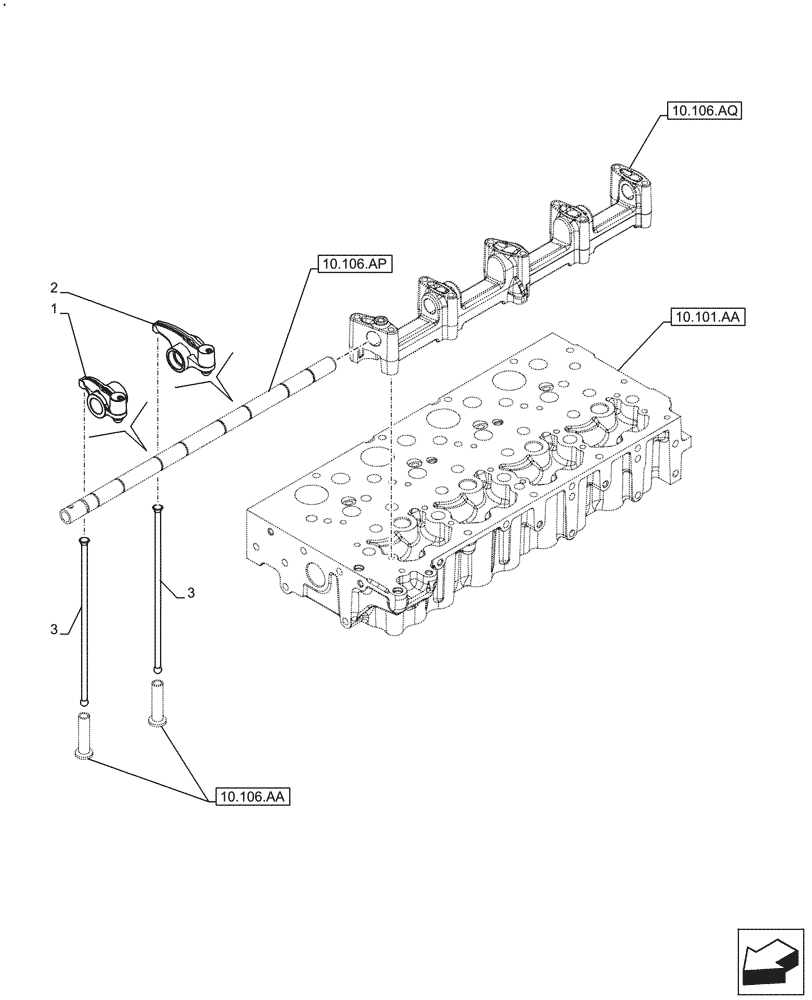 Схема запчастей Case IH F5DFL463B F007 - (10.106.AO) - ROCKER ARM (10) - ENGINE